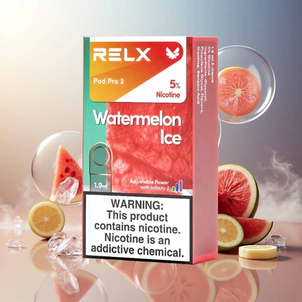 Partihandel Sverige RELX Pod Pro 2 3% 600 puffar 1.9ml 3 spänningslägen Vattenmelon Is