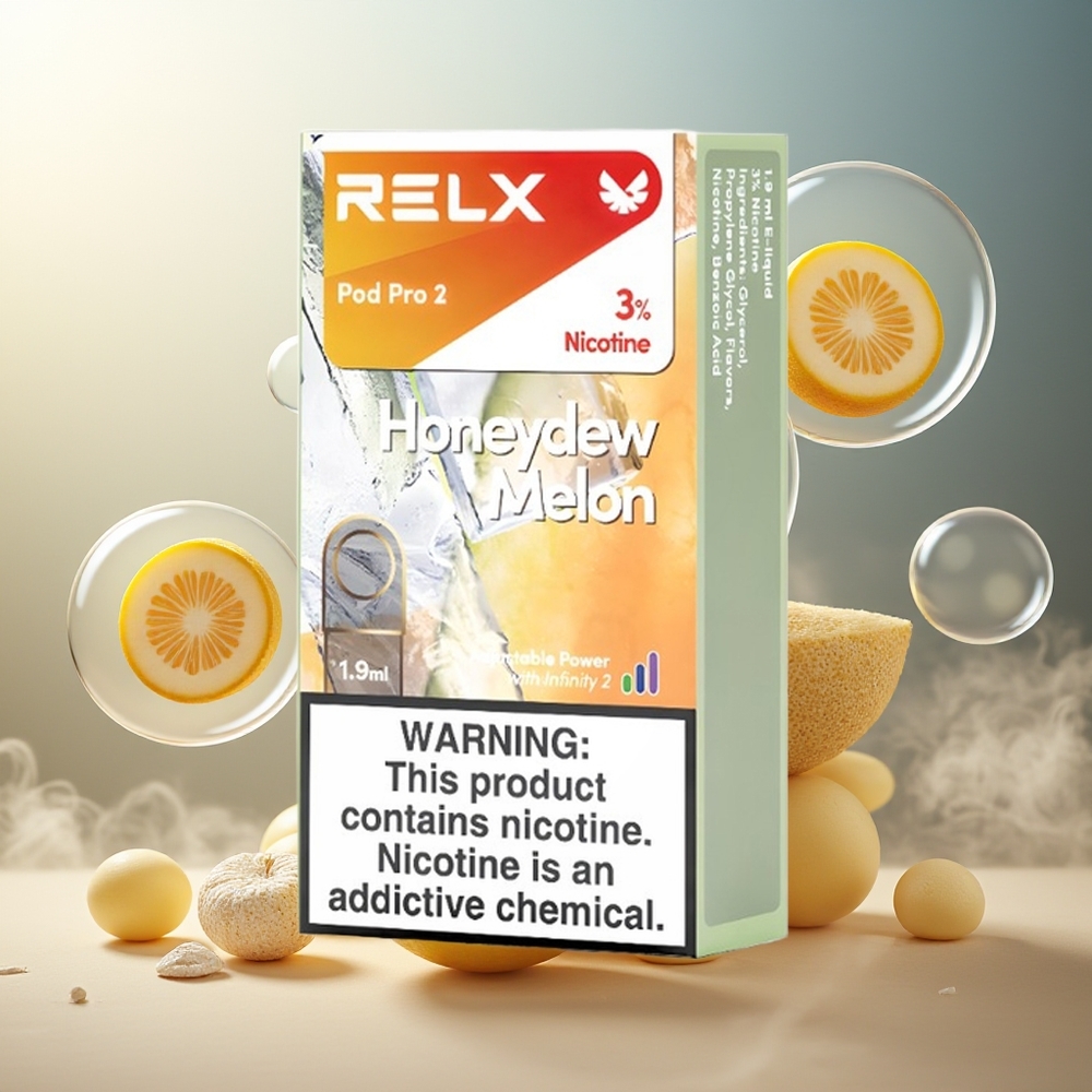 Partihandel Sverige RELX Pod Pro 2 3% 600 puffar 1.9ml Honungsmelon 2 kapslar/paket 5.5W