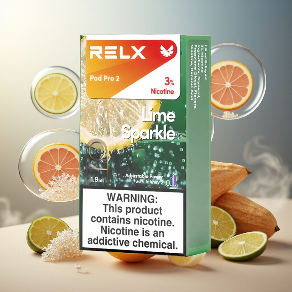 Partihandel Sverige RELX Pod Pro 2 600 puff 1.9ml 3 volt Lime Gnistrande