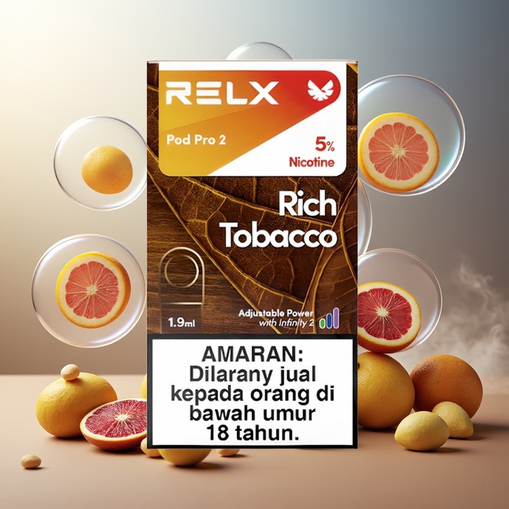 Partihandel Sverige RELX Pod Pro 2 600 puffar 1.9ml 3% Rikt Tobak 2 kapslar/paket 3 spänningslägen