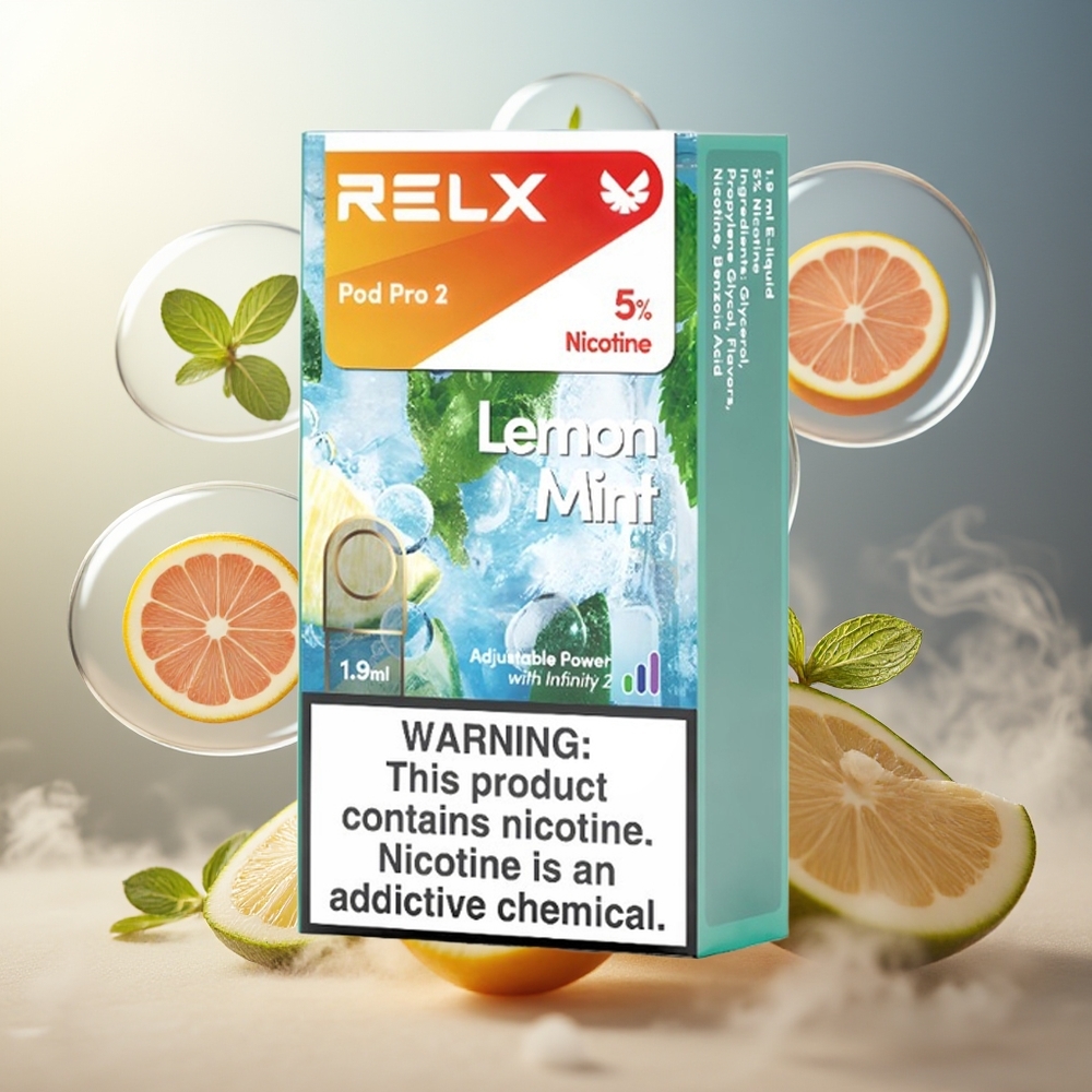 Partihandel Sverige RELX Pod Pro 2 600 puffar 1.9ml 3 spänningslägen Citronmynta
