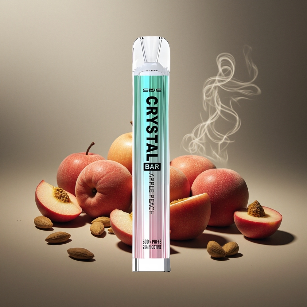 Partihandel Sverige SKE Crystal BAR 600 2ml Äpple Persika Mesh Coil Disposable