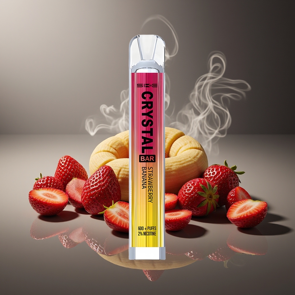 Partihandel Sverige SKE Crystal BAR 600 Engångs Vape Jordgubb Banan 2ml 500mAh