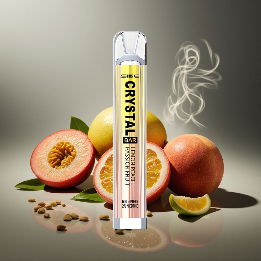 Partihandel Sverige SKE Crystal BAR 600 Engångsvape Citron Persika Passionsfrukt 2ml 600 Puffar