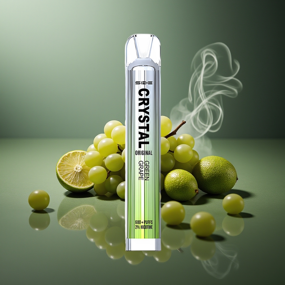 Partihandel Sverige SKE Crystal BAR 600 Grön Druva Engångsvape 2.0ml 600 Puffs