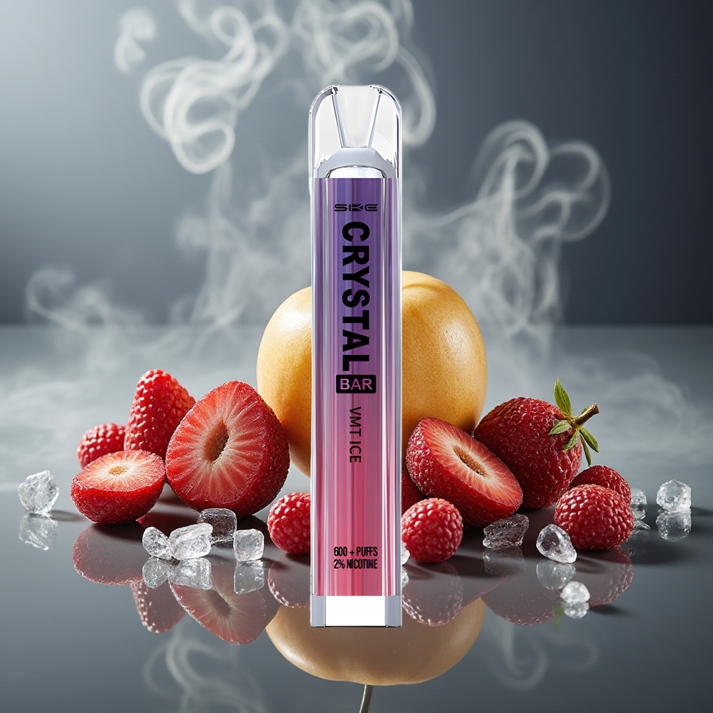 Partihandel Sverige SKE Crystal BAR 600 Vmt Is 2ml 500mAh Rostfritt Stål Mesh Coil