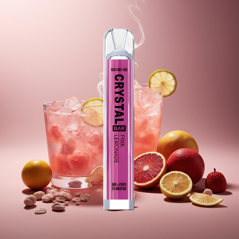 Partihandel Sverige SKE Crystal BAR 600 engångs vape rosa lemonad 2ml 500mAh