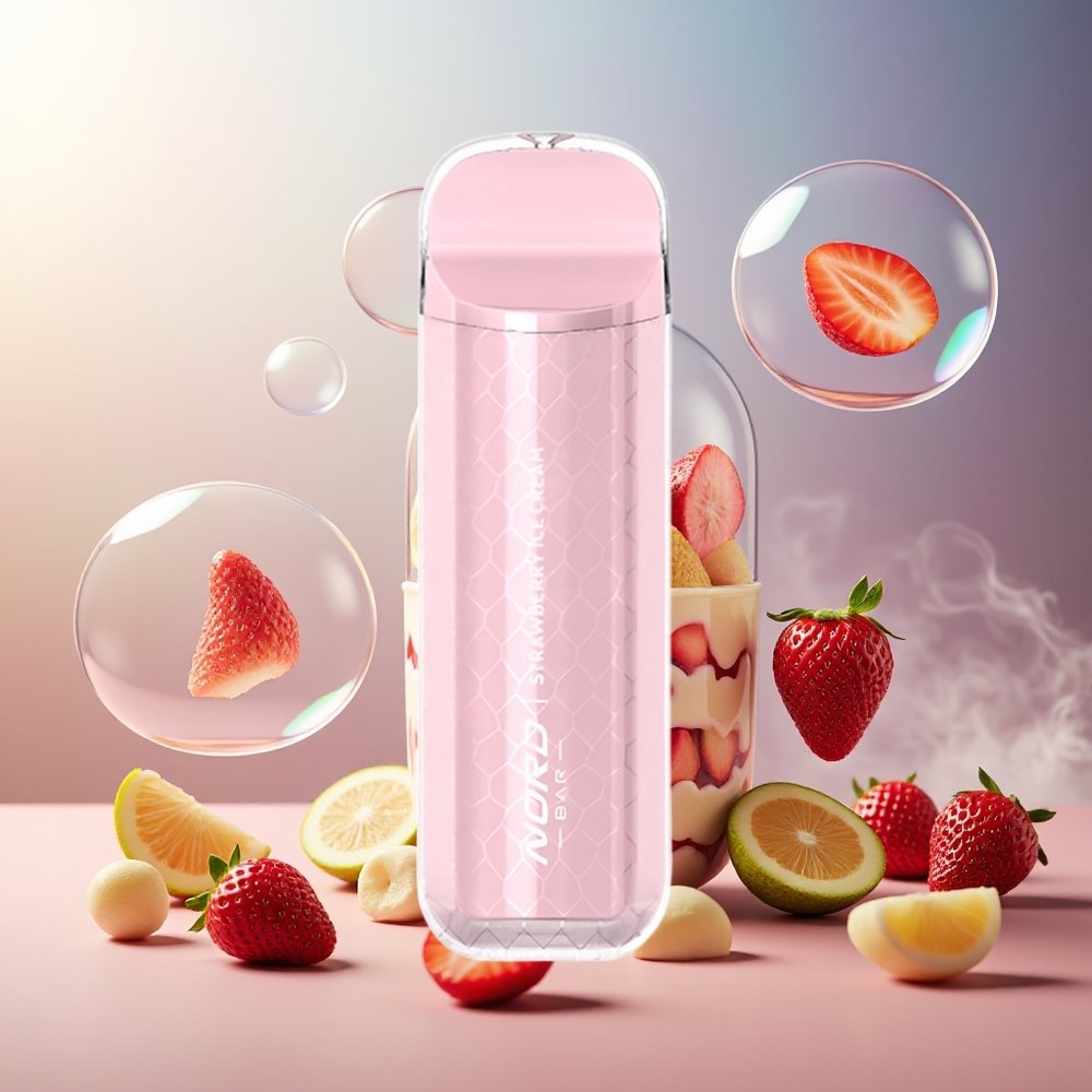 Partihandel Sverige SMOK NORD BAR 4000 Puffs Engångsvape Jordgubb Glass 8.5ml 50mg