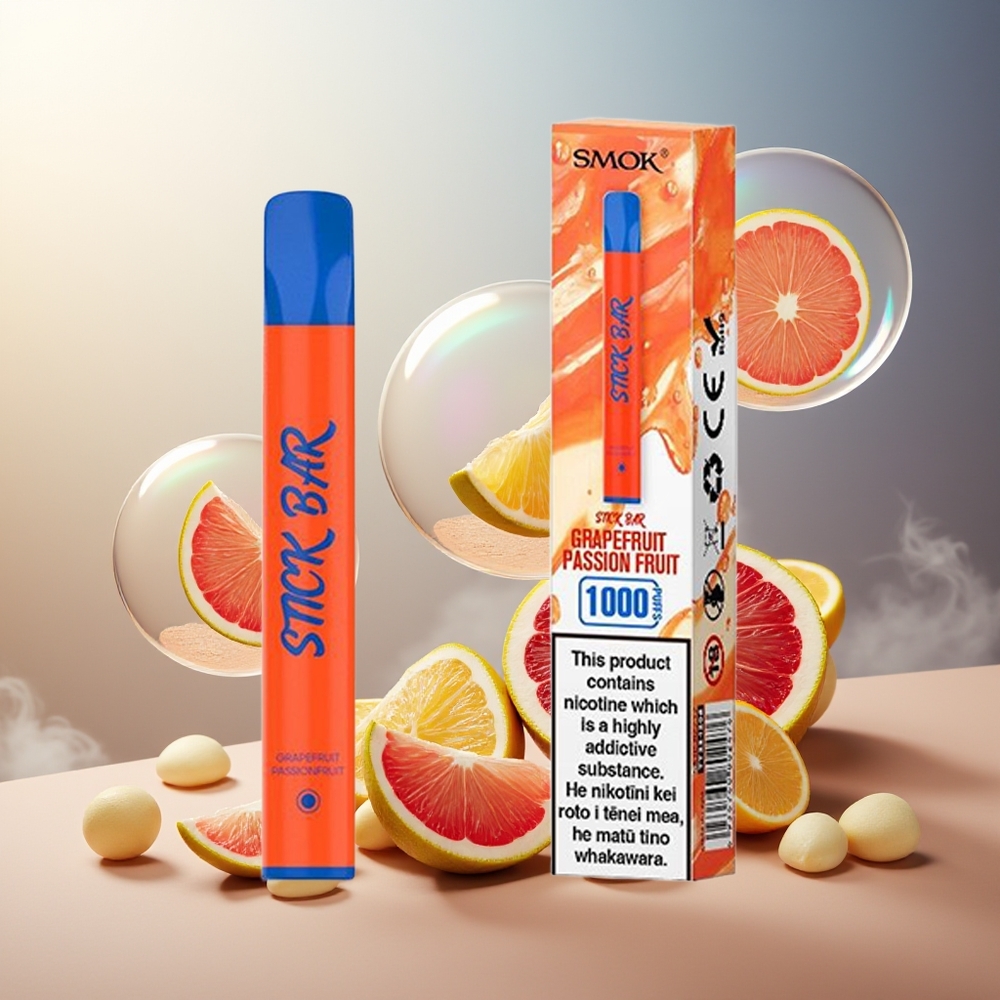 Partihandel Sverige SMOK Stick Bar 1000 Puffs Engångsvape Grapefrukt Passionfrukt 550mAh 1.6 Ohm