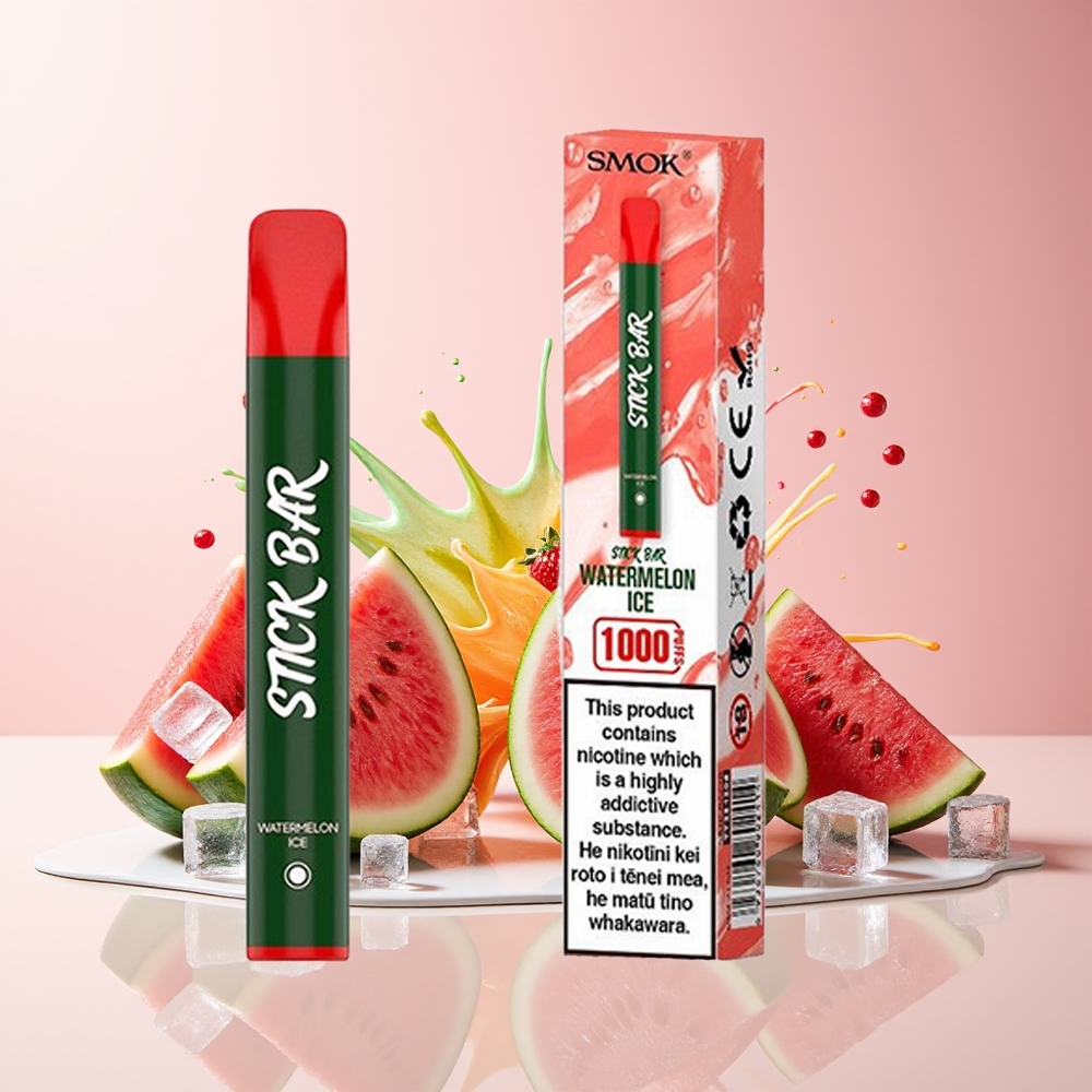 Partihandel Sverige SMOK Stick Bar 1000 Puffs Engångsvape Vattenmelon Is 550mAh Stål