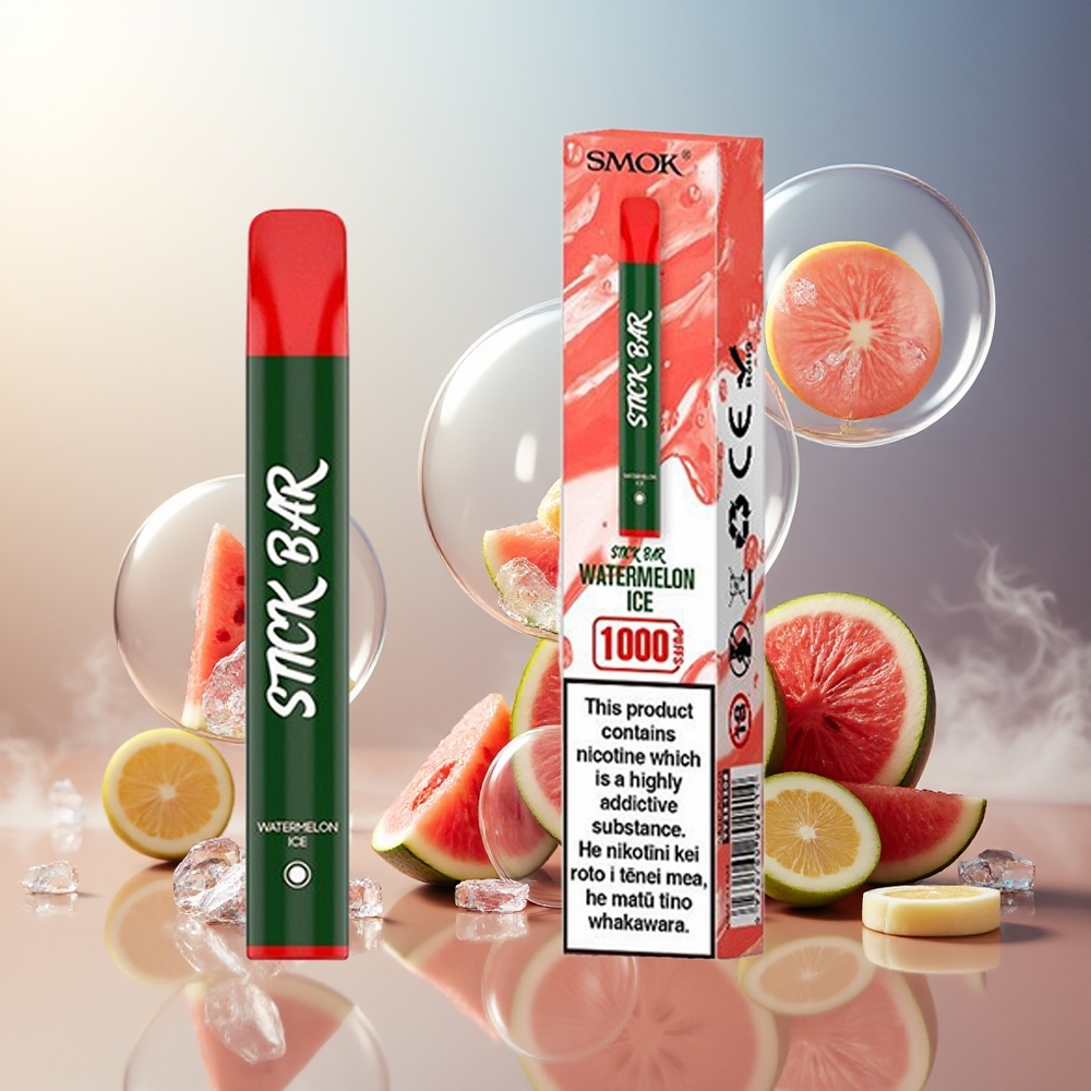 Partihandel Sverige SMOK Stick Bar 1000 Puffs Engångsvape Vattenmelon Is 550mAh Stål