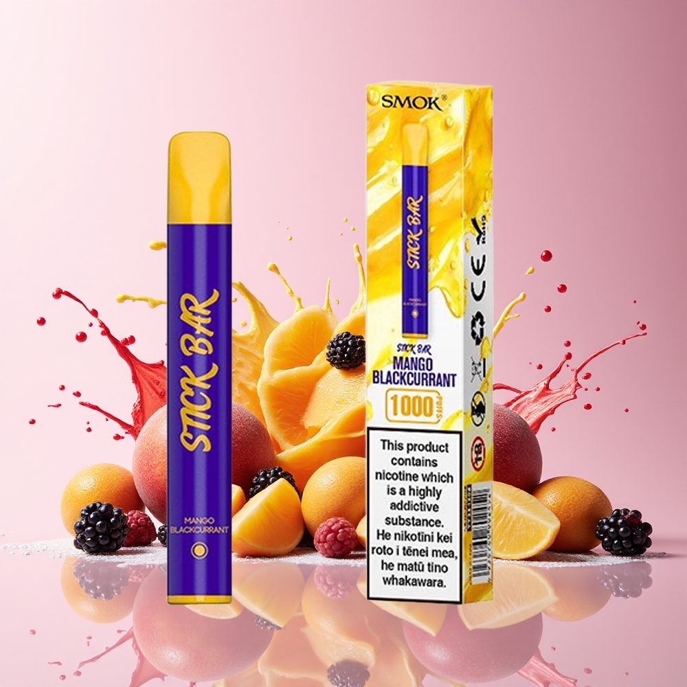 Partihandel Sverige SMOK Stick Bar 1000 Pustar 550mAh Mango Svartvinbär