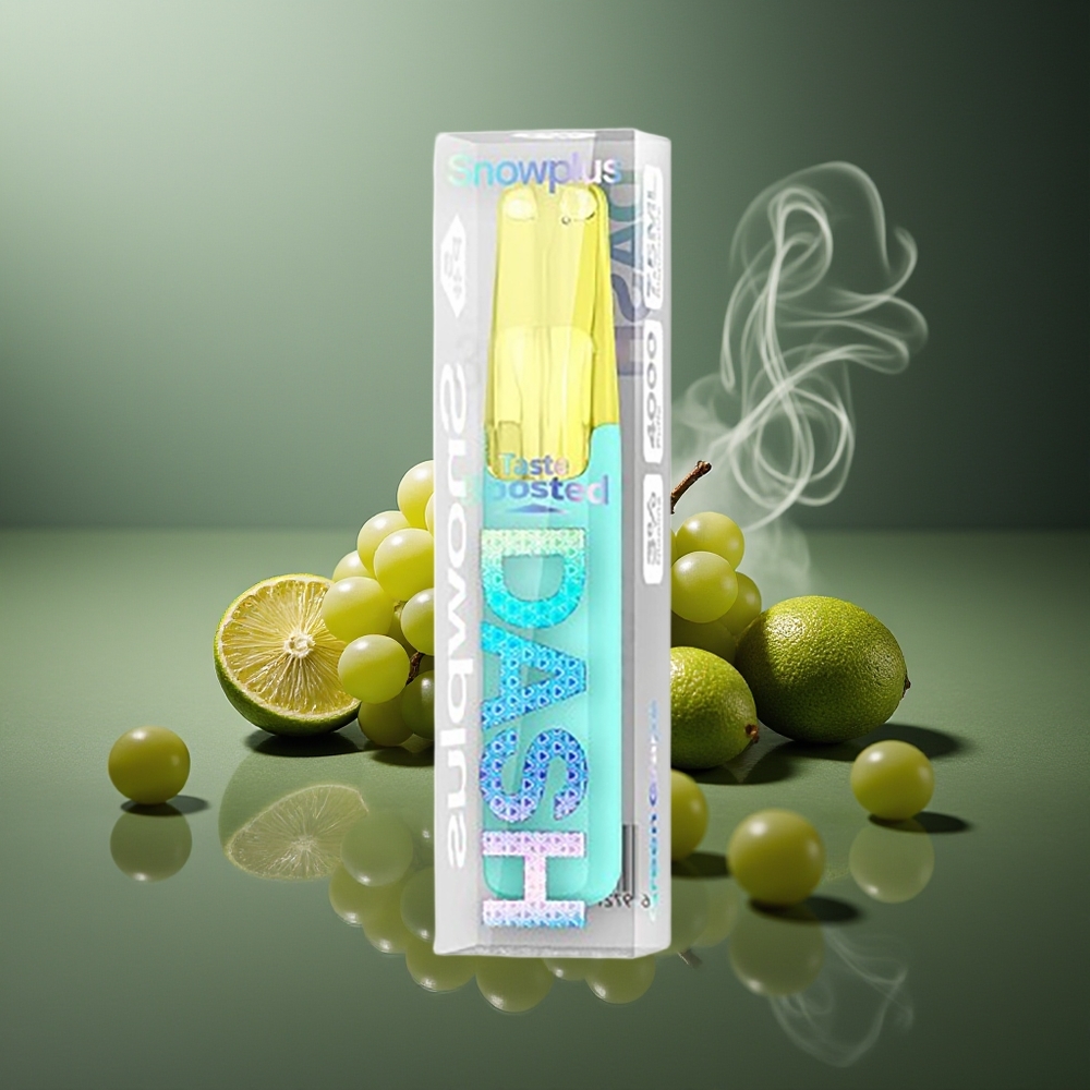 Partihandel Sverige Snowplus Dash 4000 Puffs Engångsenhet Gröna Druvor Ceramic 530mAh 7.5ml