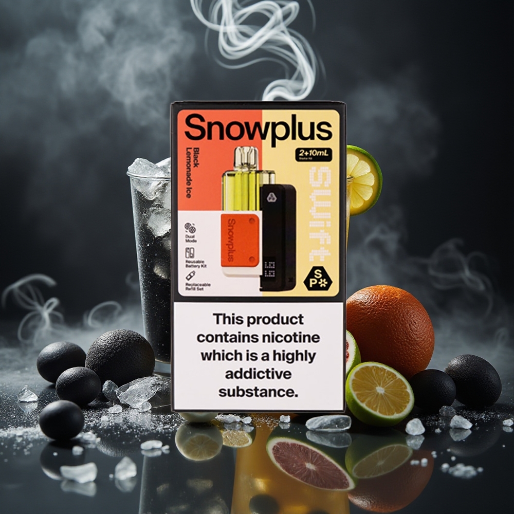 Partihandel Sverige Snowplus Swift 5000 Puffs 1000 mAh Dual Mesh Svart Citron Is