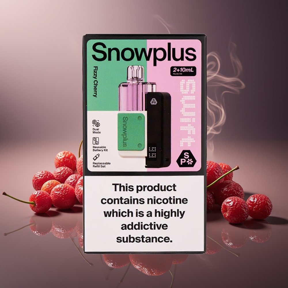 Partihandel Sverige Snowplus Swift 5000 Puffs 2+10 ml Dual Mesh Fizzy Körsbär