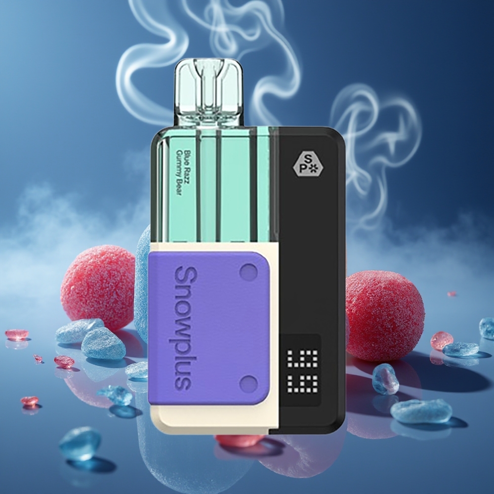 Partihandel Sverige Snowplus Swift 5000 Puffs Dual Mesh 1000mAh Blå Hallon Gummibjörn