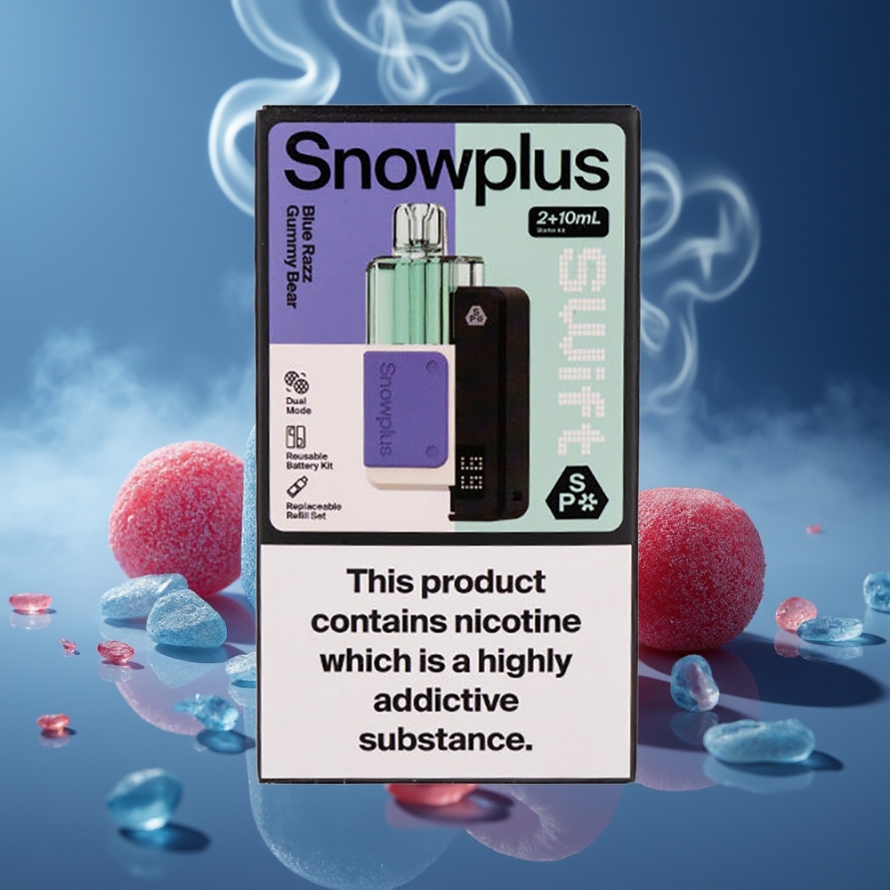 Partihandel Sverige Snowplus Swift 5000 Puffs Dual Mesh 1000mAh Blå Hallon Gummibjörn