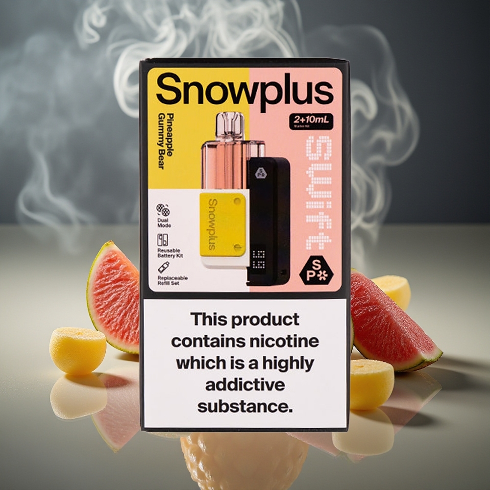 Partihandel Sverige Snowplus Swift 5000 Puffs Dual Mesh Batteri 1000mAh Ananas Gummibjörn