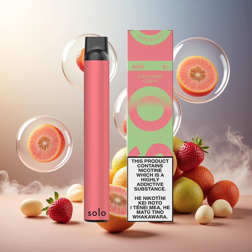 Partihandel Sverige Solo 1000 Disposable Jordgubb Guava Mesh 3.5ml 550mAh