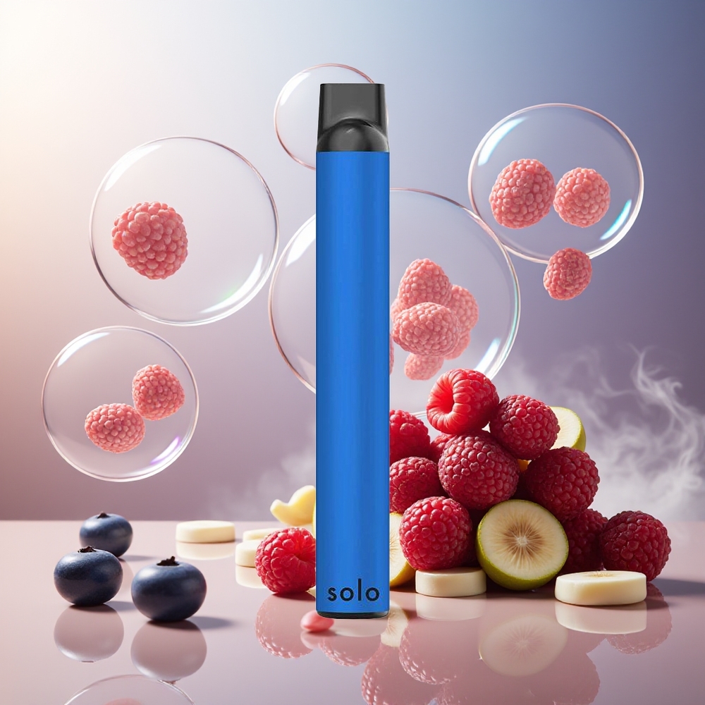 Partihandel Sverige Solo 1000 EngångsVape Blåbär Hallon Mesh 3.5ml 550mAh