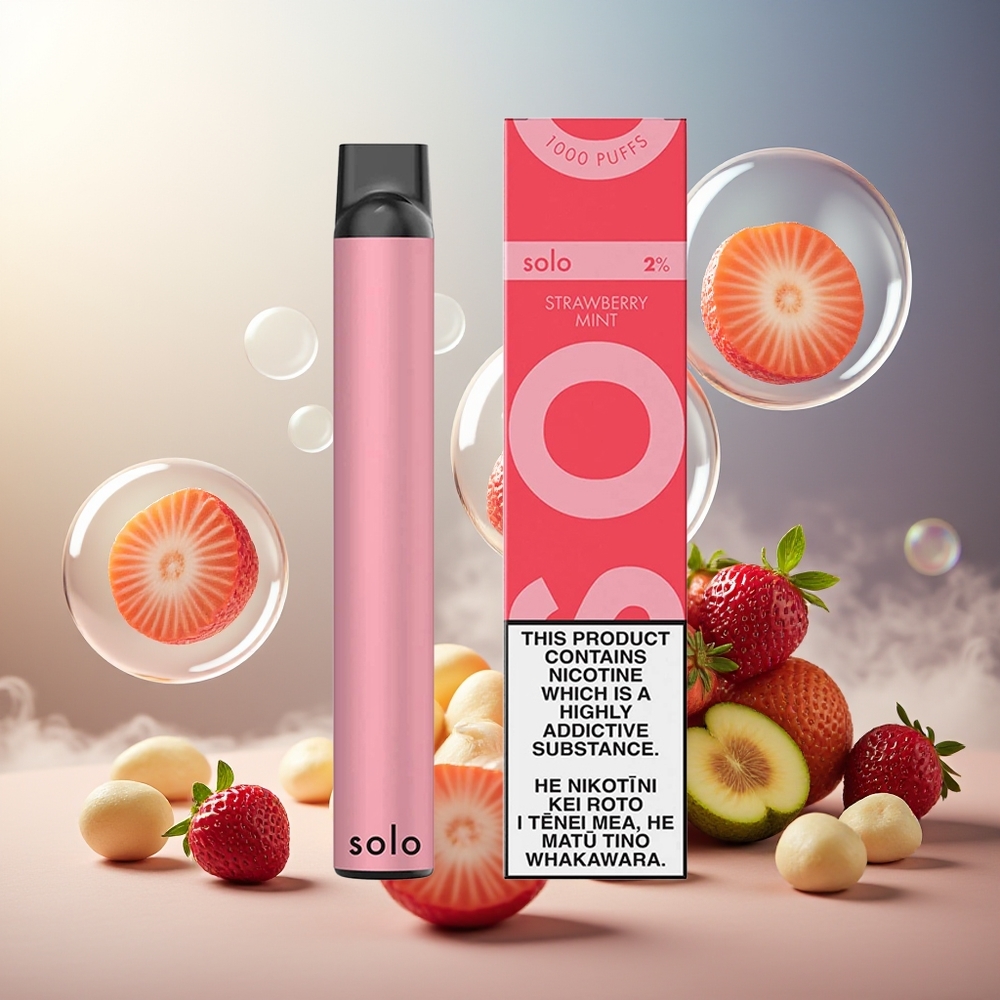Partihandel Sverige Solo 1000 Engångs Jordgubb Mynta Mesh 3.5ml 550mAh