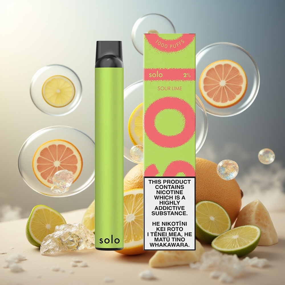 Partihandel Sverige Solo 1000 Engångs Vape Maska Sur Lime 3.5ml 550mAh