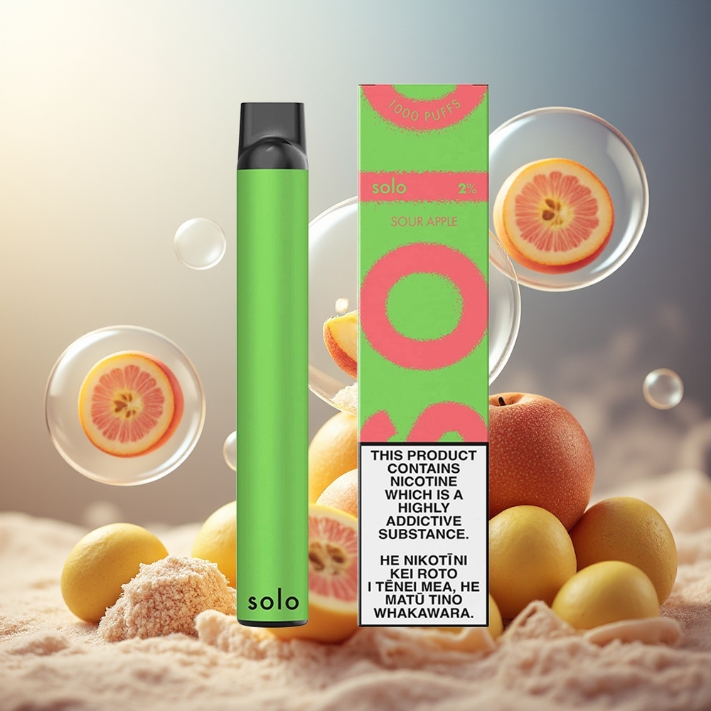 Partihandel Sverige Solo 1000 Engångs Vape Sur Äpple Mesh 3.5ml 550mAh
