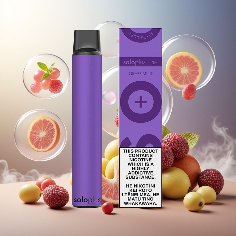 Partihandel Sverige Solo Plus 2800 Puffs 6.5ml Druva Mynta Mesh Coil