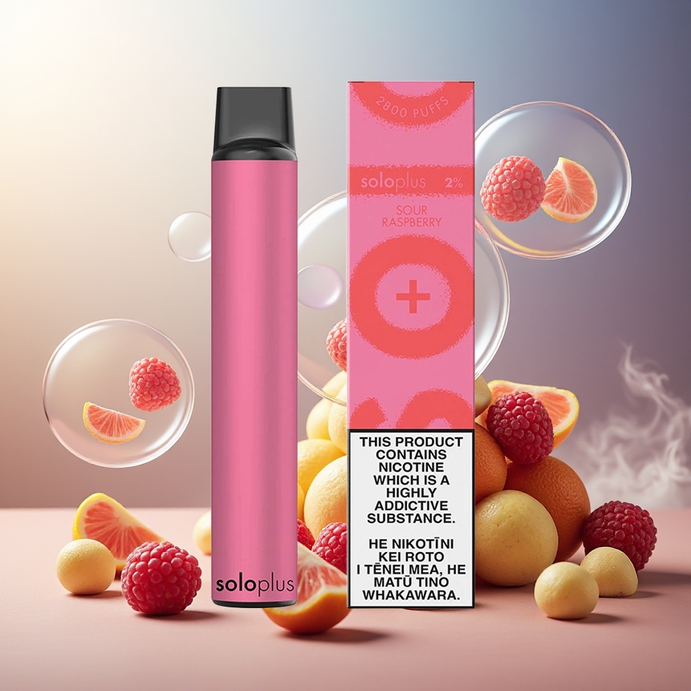 Partihandel Sverige Solo Plus 2800 Puffs Mesh Coil 6.5ml Sur Hallon