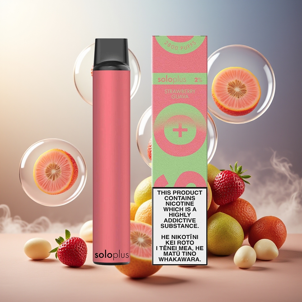 Partihandel Sverige Solo Plus 2800 Puffs Mesh Coil Jordgubb Guava 6.5ml 950mAh