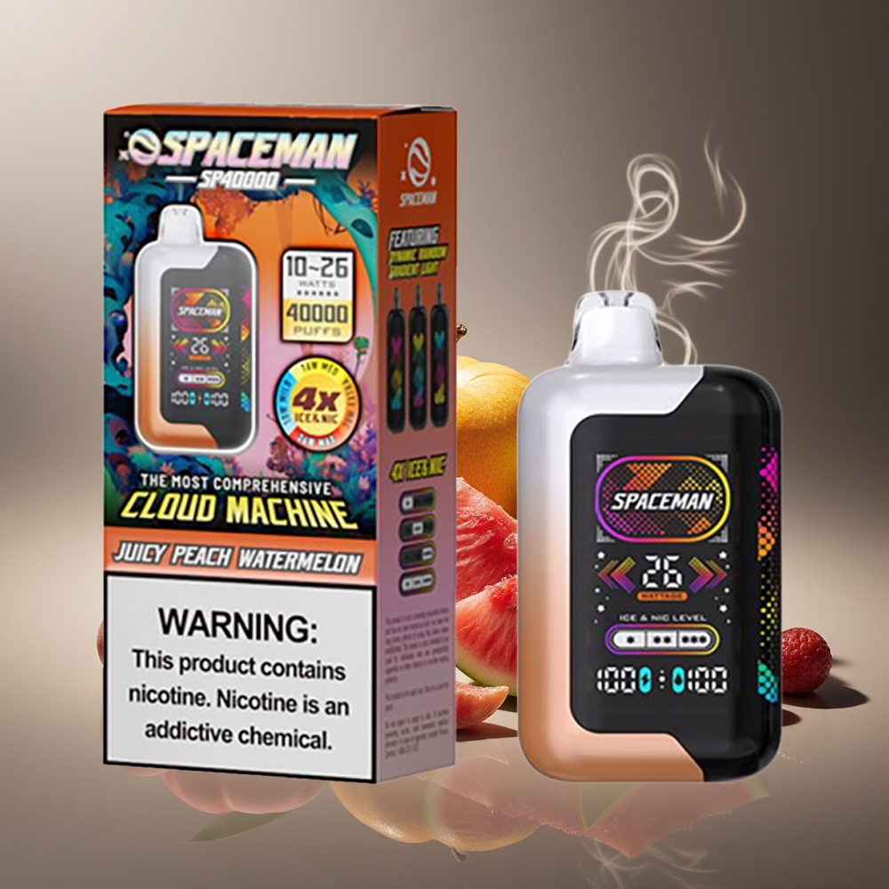 Partihandel Sverige SPACEMAN SP40000 20ml Saftig Persika Vattenmelon 2 munstycken 1000mAh