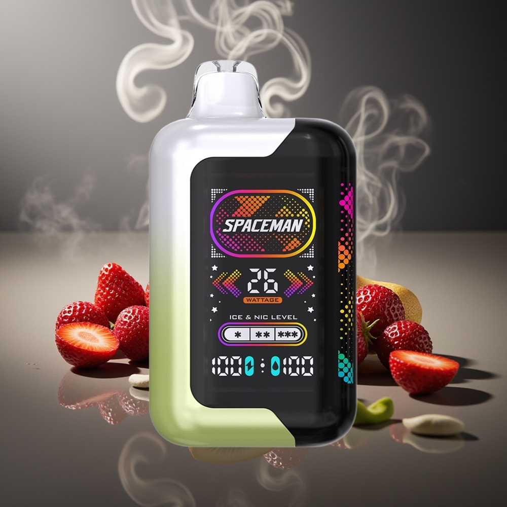 Partihandel Sverige SPACEMAN SP40000 Engångs 2 Munstycken Jordgubb Kiwi 20ml 1000mAh
