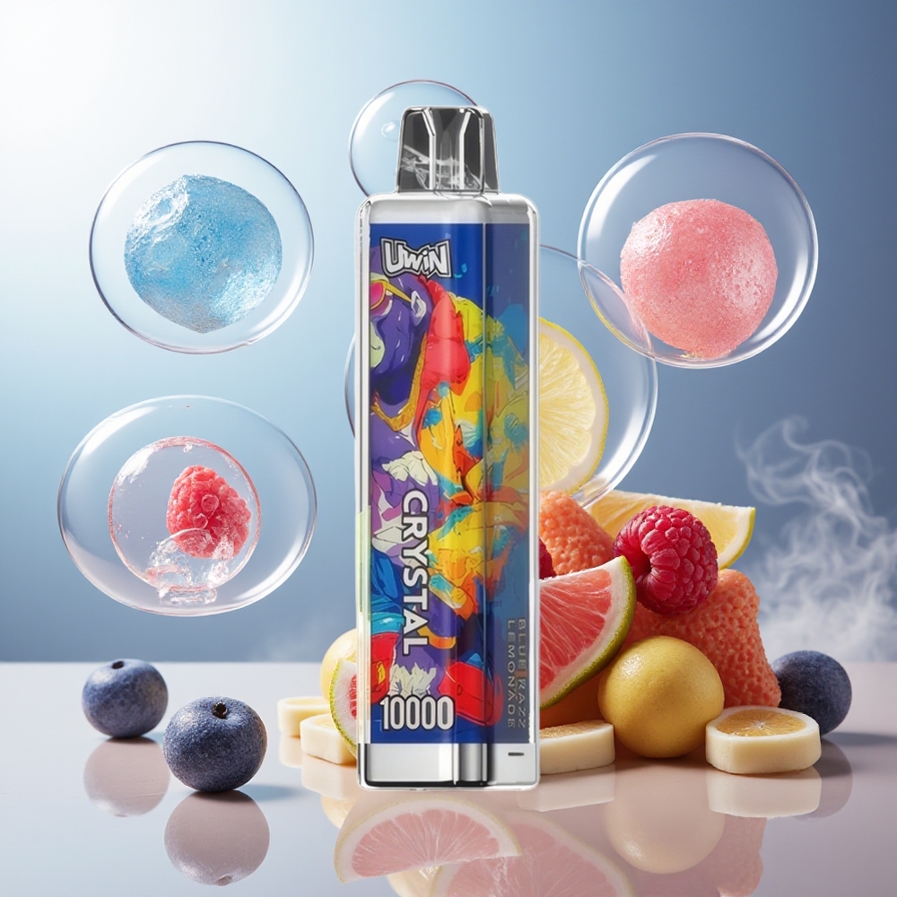Partihandel Sverige UWIN Crystal 10000 Puffs Engångs Vape Blå Hallon Lemonad RGB