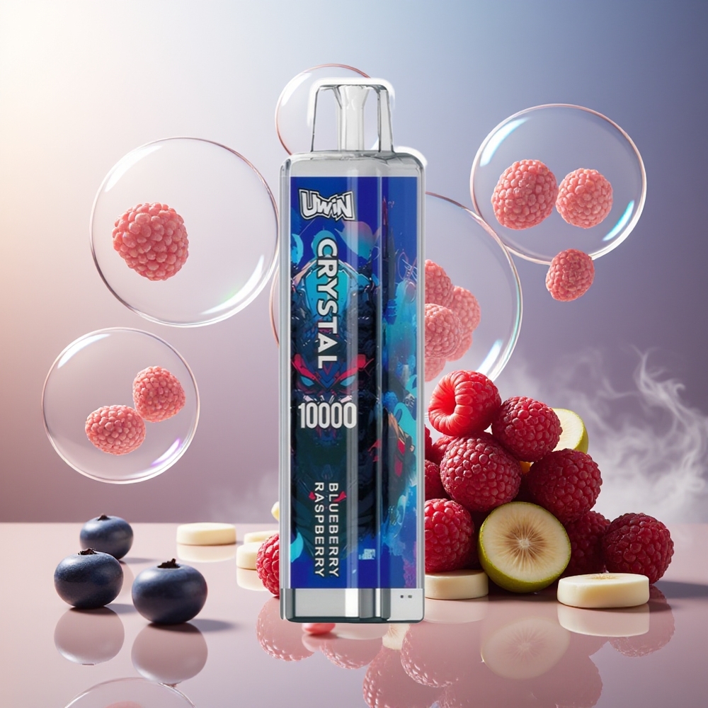 Partihandel Sverige UWIN Crystal 10000 Puffs Engångs Vape Blåbär Hallon RGB Ljus
