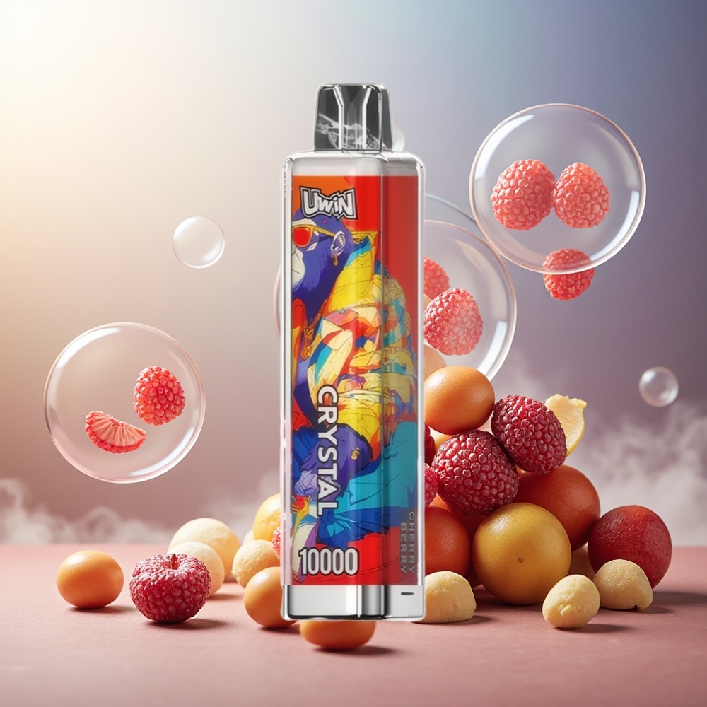 Partihandel Sverige UWIN Crystal 10000 Puffs Engångs Vape Körsbär Bär RGB
