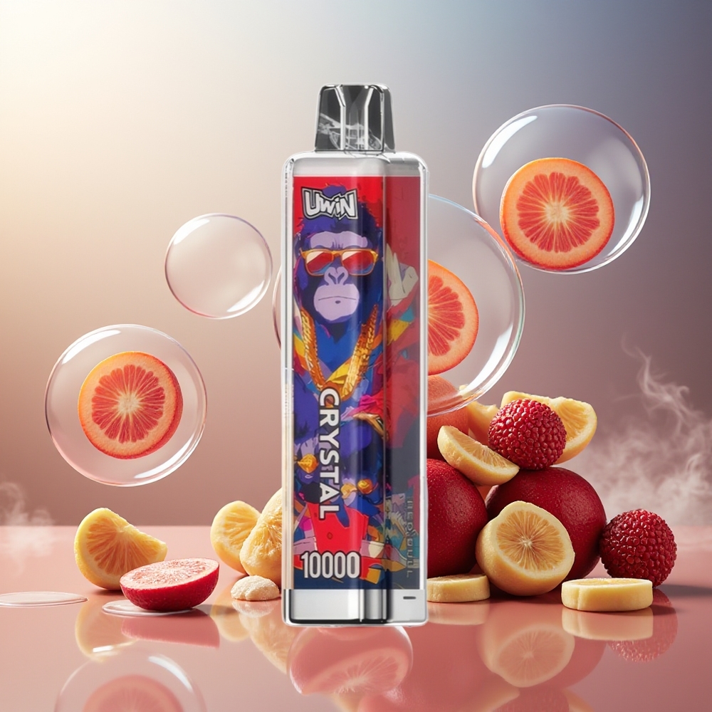 Partihandel Sverige UWIN Crystal 10000 Puffs Engångs Vape Röd Tjur RGB Ljus Mesh Coil