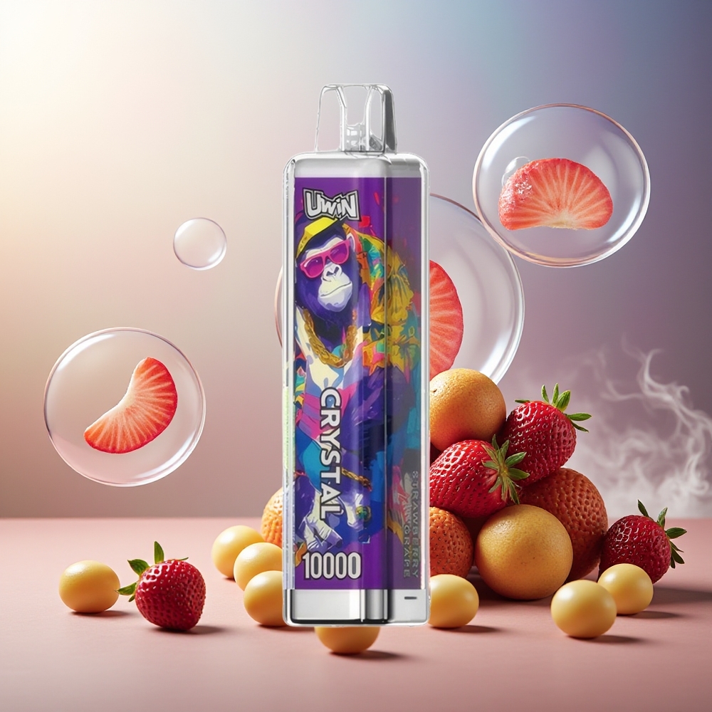 Partihandel Sverige UWIN Crystal 10000 Puffs RGB Jordgubb Druva