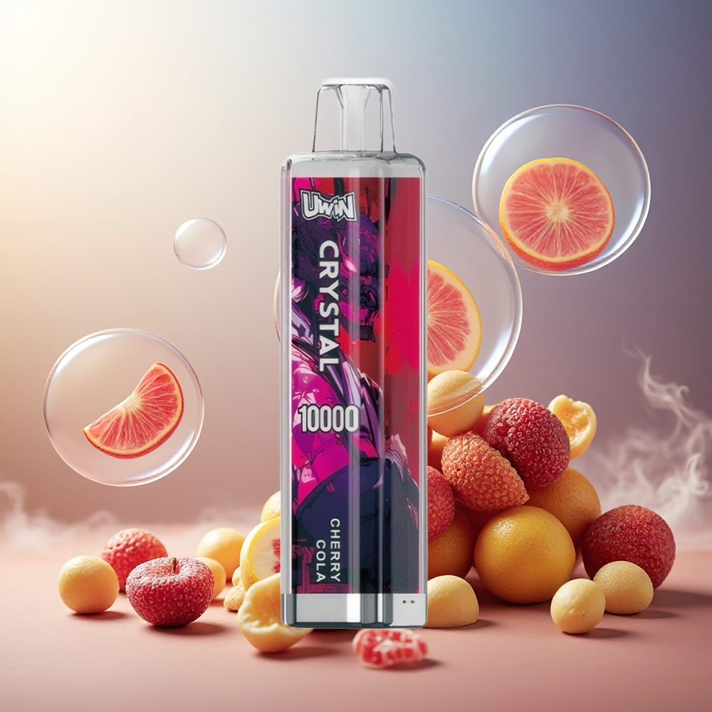 Partihandel Sverige UWIN Crystal 10000 Puffs RGB Laddningsbar Körsbärskola