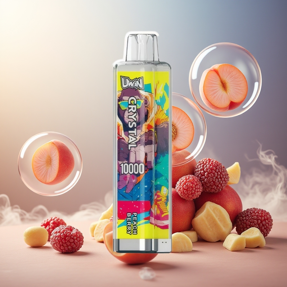 Partihandel Sverige UWIN Crystal 10000 Puffs RGB Persika Bär