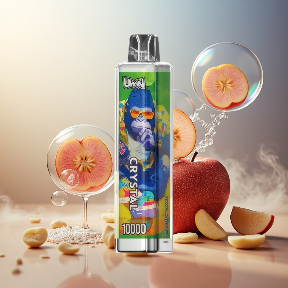 Partihandel Sverige UWIN Kristall 10000 Puffs Engångs Vape Två Äpple RGB Ljus