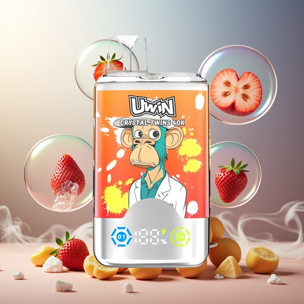 Partihandel Sverige UWIN Crystal Twins 40000 Puffs Jordgubb Banan Kärlek 66 32ml 850mAh Typ-C