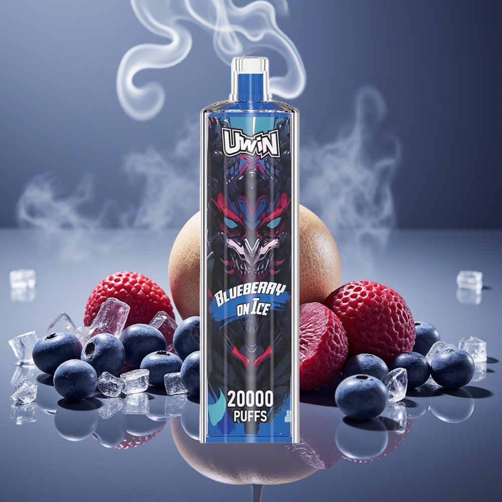 Partihandel Sverige Uwin Shisha Hookah Crystal 20000 Puffs Blåbär På Is 22ml Mesh Coil Type-C