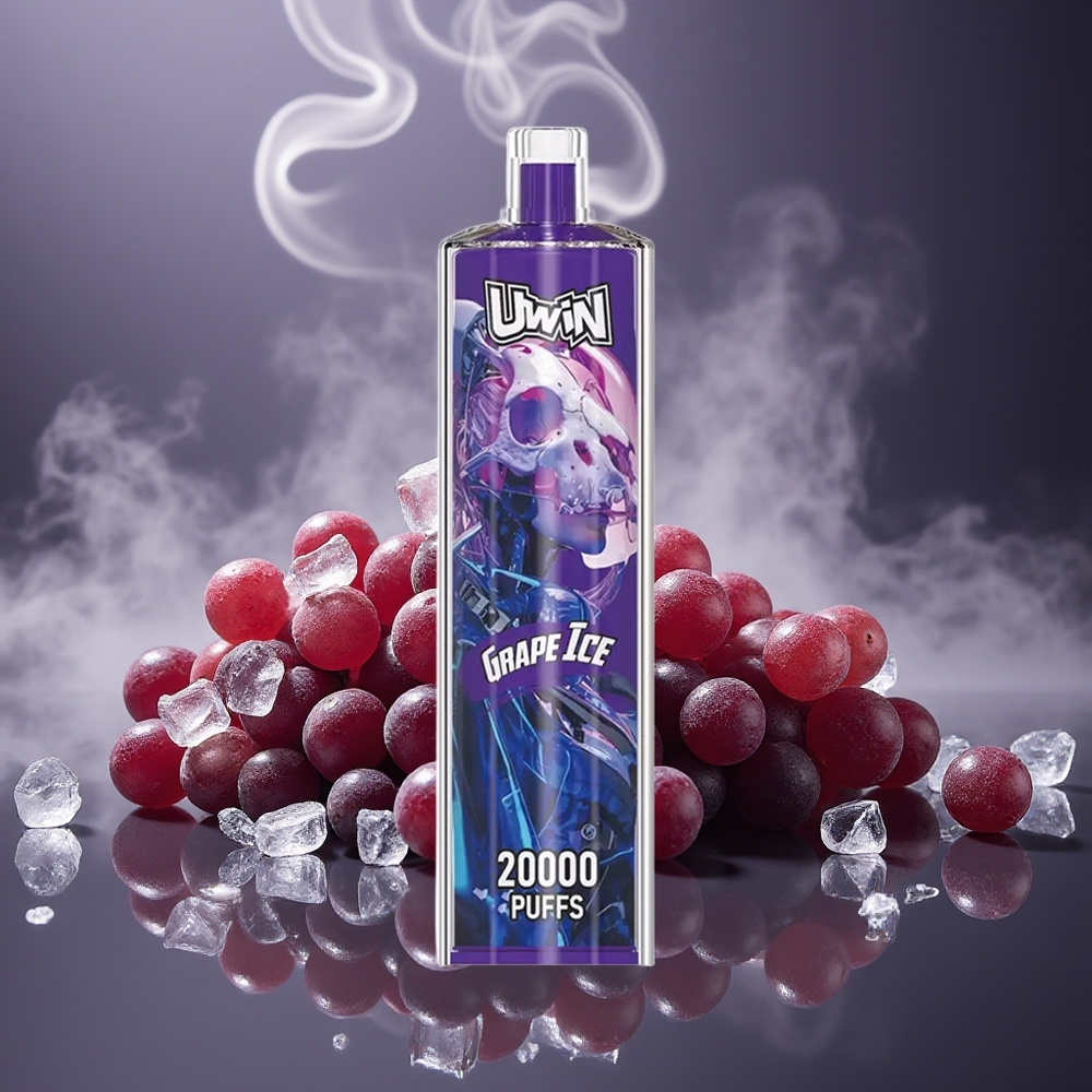 Partihandel Sverige Uwin Shisha Hookah Crystal 20000 Puffs Druvis (Grape Ice) Mesh Coil Type-C 650mAh