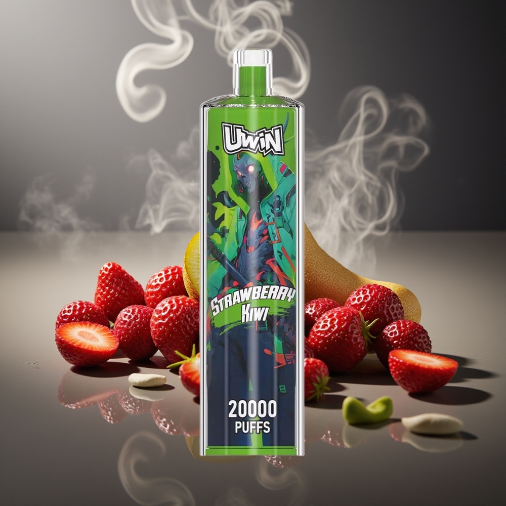 Partihandel Sverige Uwin Shisha Hookah Crystal 20000 Puffs Jordgubb Kiwi Mesh Coil Type-C