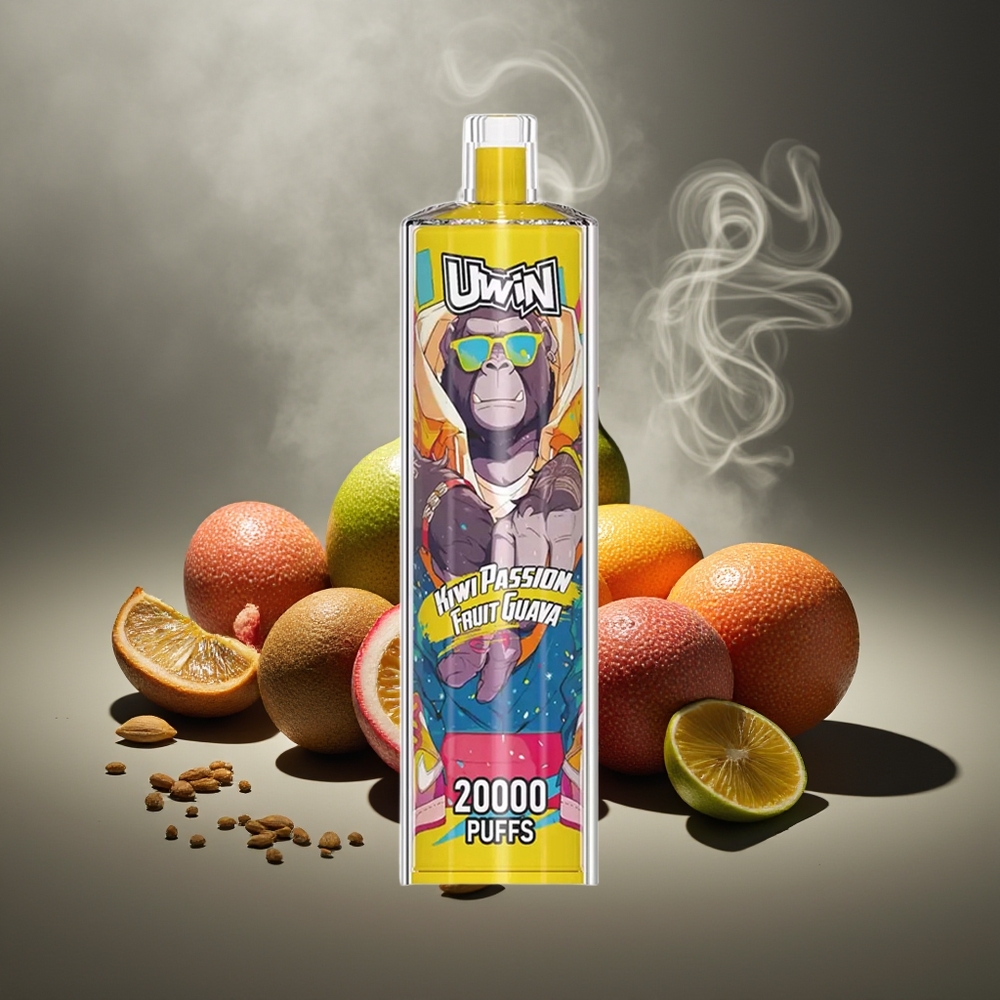 Partihandel Sverige Uwin Shisha Hookah Crystal 20000 Puffs Kiwi Passionsfrukt Guava Mesh Coil Type-C