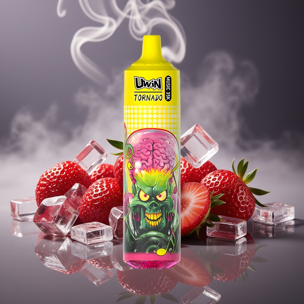 Partihandel Sverige Uwin Tornado 35K Music Engångs E-penis Jordgubb Is 600mAh Typ-C