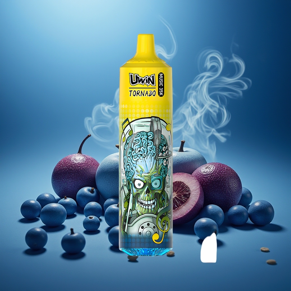 Partihandel Sverige Uwin Tornado 35K Music Engångs Vape Herr Blå 600mAh Typ-C Mesh 1.0 Ohm