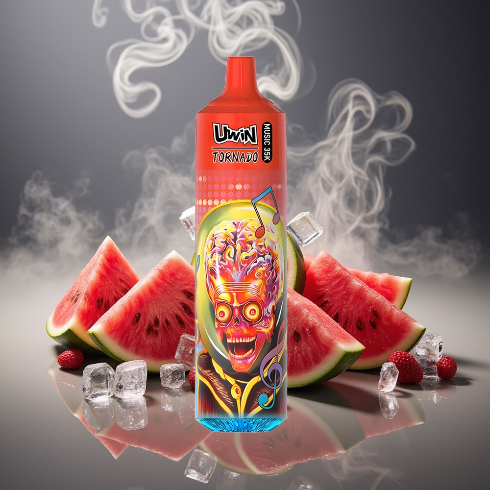 Partihandel Sverige Uwin Tornado 35K Music Vattenmelon Is 30K Puff Laddningsbar Typ-C Mesh Coil