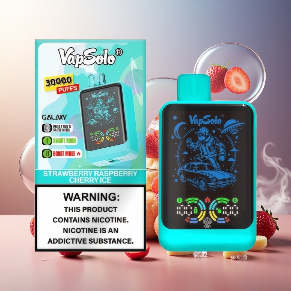 Partihandel Sverige VapSolo GALAXY 30000 Puffs 40ml Jordgubb Hallon Körsbär Is