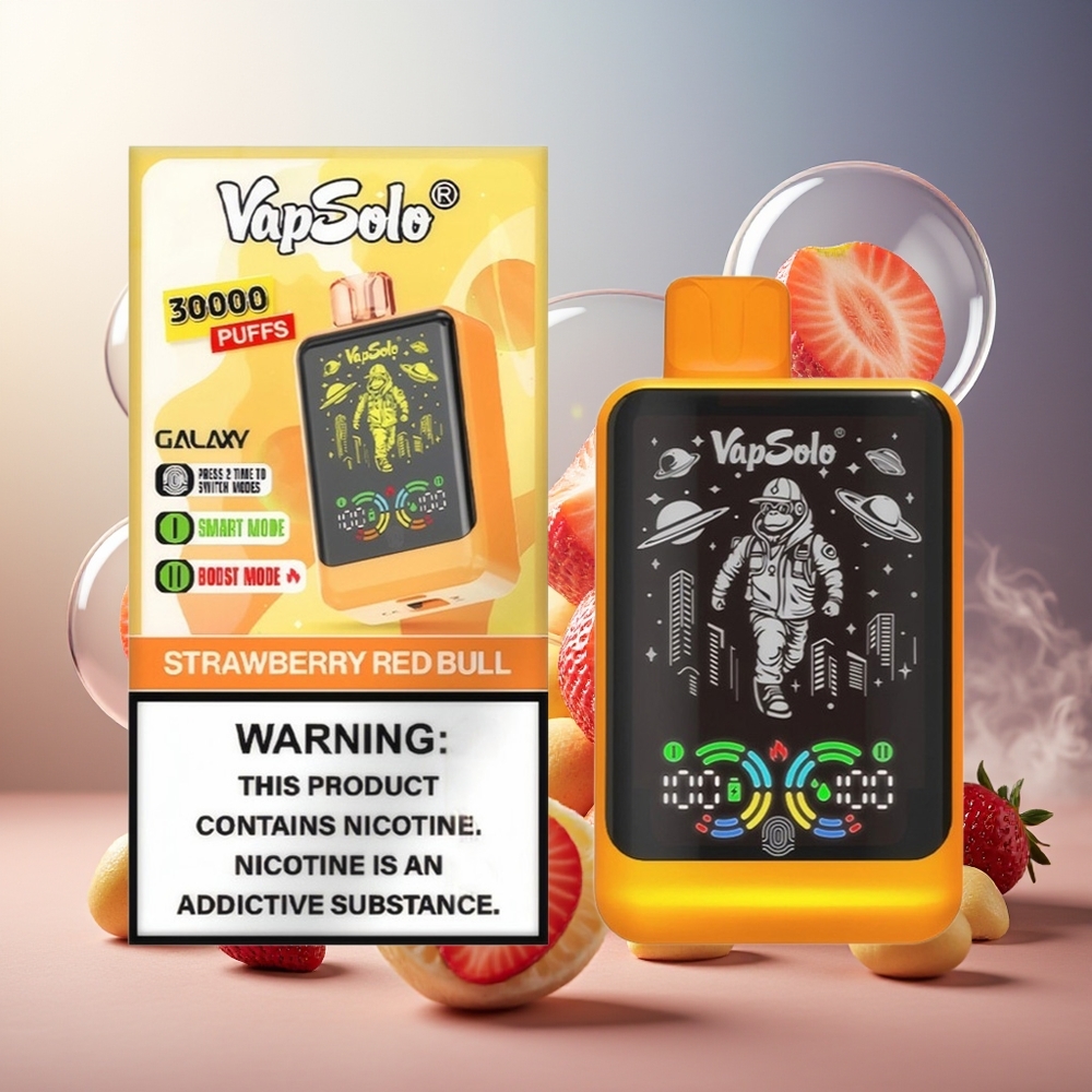 Partihandel Sverige VapSolo GALAXY 30000 Puffs 850Mah Jordgubb Red Bull